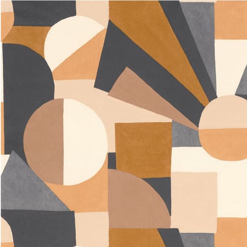 papier peint géométrique avec des formes abstraites oranges