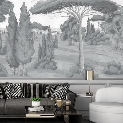 papier peint panoramique représentant un paysage italien