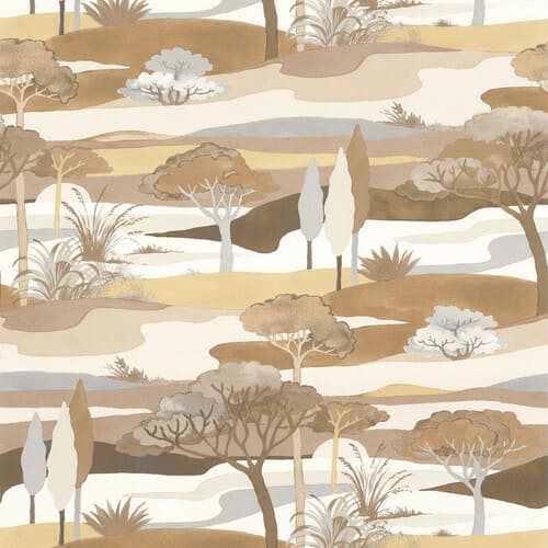 papier peint avec un paysage emblématique du cap ferret, on y voit des dunes et différents espèces d'arbres