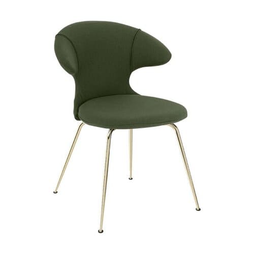 Chaise verte rembourrée et design