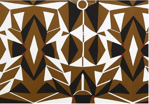 Papier peint géométrique marron dans un style art déco