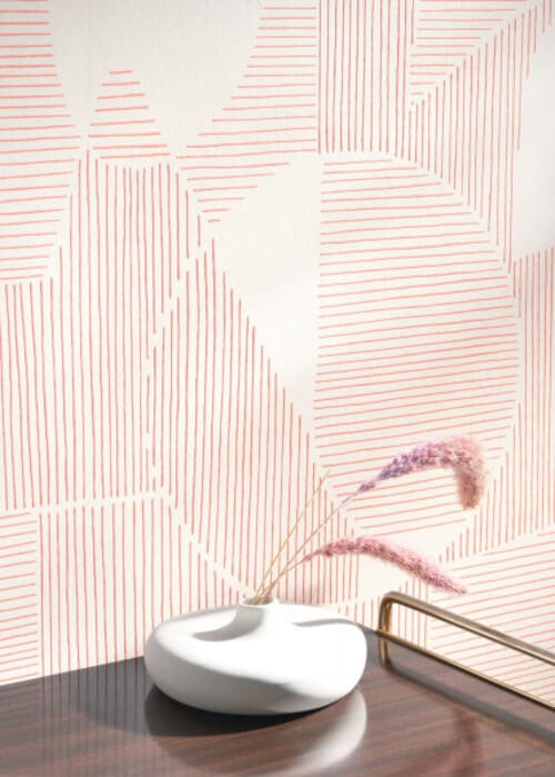 papier peint géométrique abstrait rose