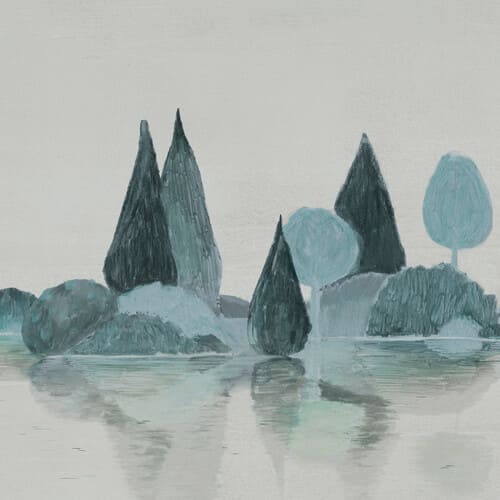 papier peint paysage abstrait bleu