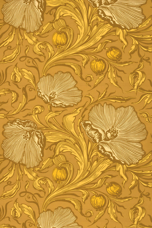 papier peint haut de gamme floral jaune