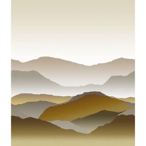 papier peint panoramique avec un paysage dégradé de couleurs jaune