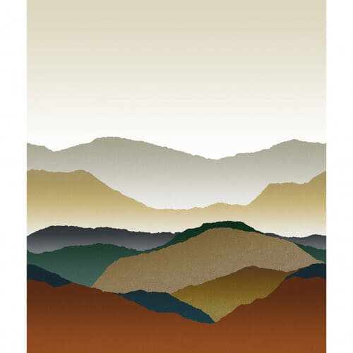 papier peint panoramique avec un paysage dégradé de couleurs multicolore
