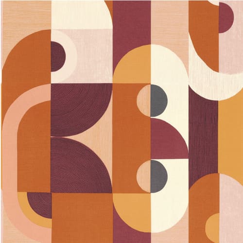papier peint géométrique avec des formes abstraites roses